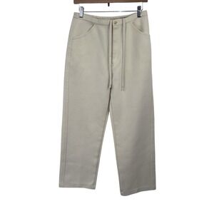 Uniqlo U Pants Womens M Jersey Relaxed Straight Minimalist Natural Lounge Casual